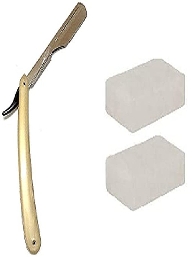 Hesch 9 stainless steel straight edge barber razor for men, plastic handle straight edge razor for men - Image 1